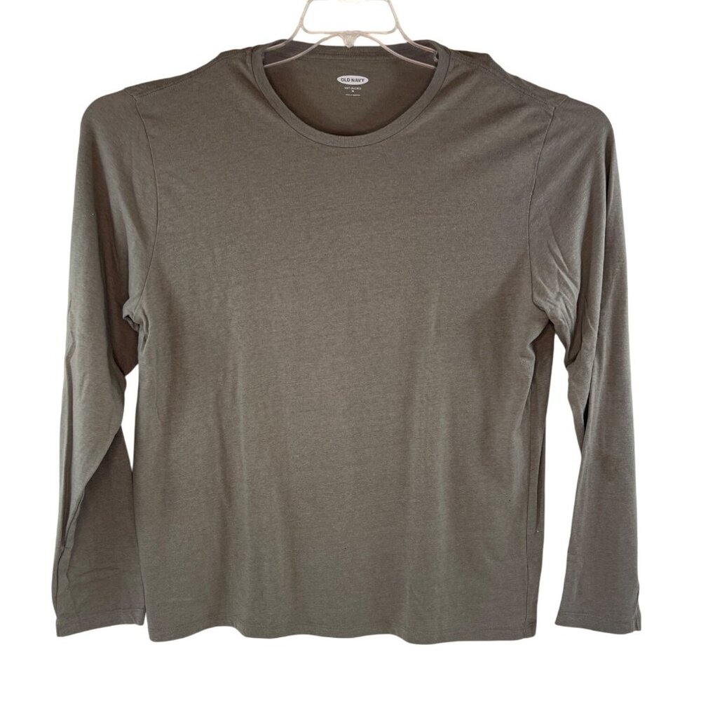 Old Navy Soft-Washed Long Sleeve T-Shirt XL Brown Crew Neck Casual Comfortable